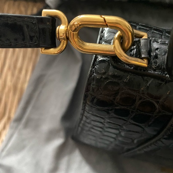 Balenciaga Hourglass Small Croc-Embossed Black - Picture 12 of 17